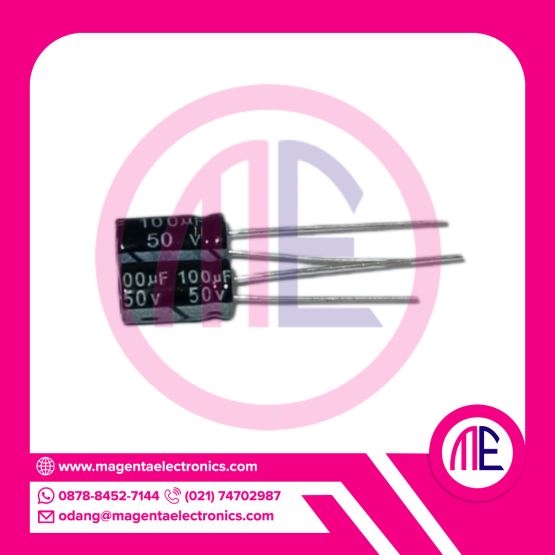 100uF 50V DIP2 (L= 1.1 cm W= 0.6 cm)