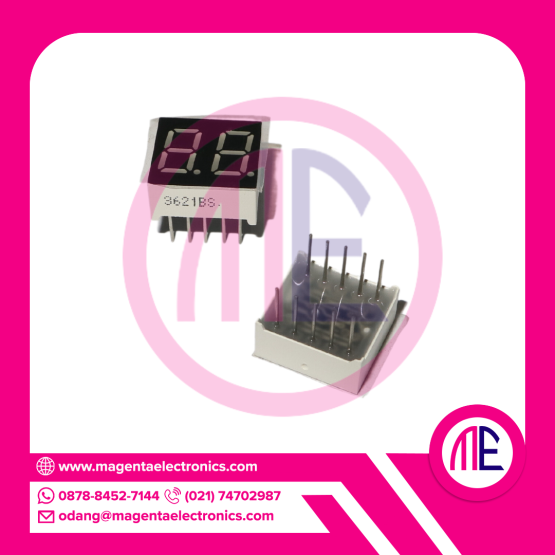 3621BS 0.36 INCH 2 DIGIT SEVEN SEGMENT - RED - DIP10