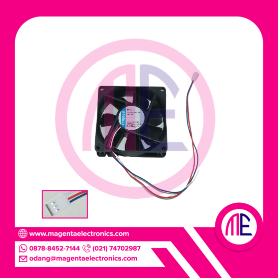 8412 12VDC 130mA 12W FAN (3 CABLE - 8x8x2.5cm)