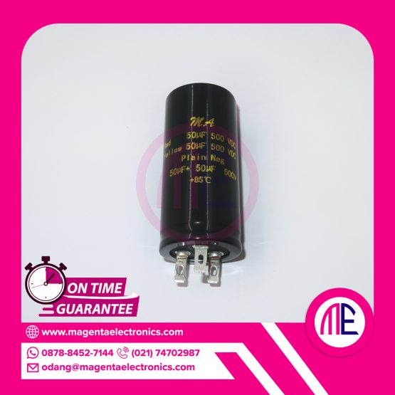 50uF 500VDC 3PIN (L 7.6 cm W= 3.4 cm)