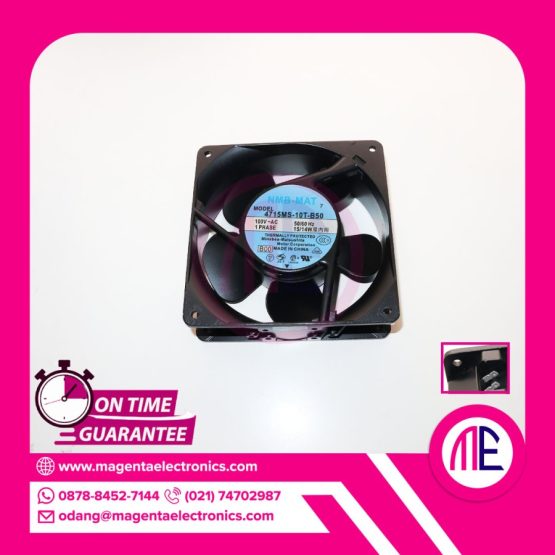 4715MS-10T-B50 100Vac 1Phase 50/60Hz 15/14W Fan (2 Pin - 11.9x11.9x3.8cm)