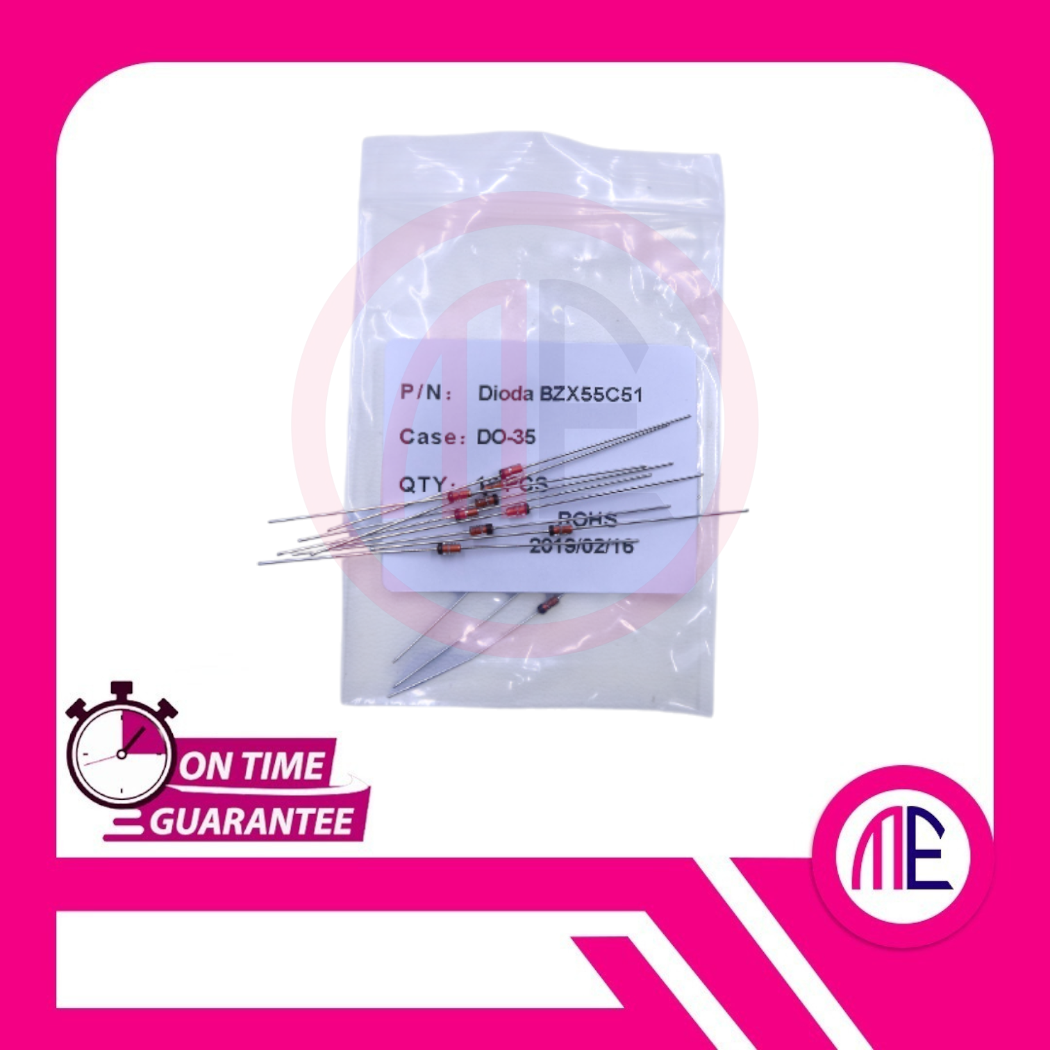 DIODA BZX55C51 (DO-35) - Magenta Electronics
