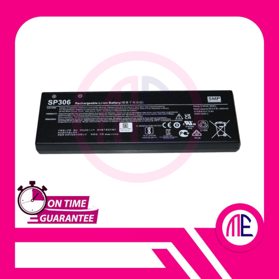 SP306 Rating = 10.95Vdc (90Wh) Rated Capacity = 8250mAh 12.6V Rechargeable Li-ion Battery
