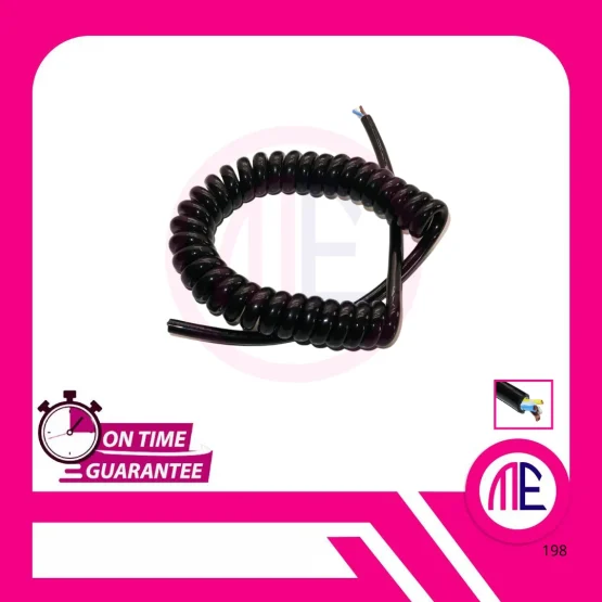 1.5m Spring Spiral Shielded Cable - 4 Core