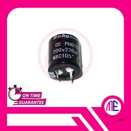 220uF 200V 105c DIP2 (L= 2.5 cm W= 1.6 cm)